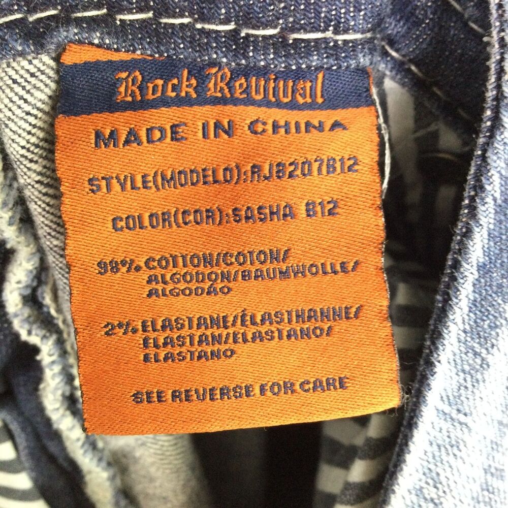 Rock Revival Womens Sasha Easy Bootcut Jeans Mid-Rise Stretch Denim Blue Size 32 - Picture 15 of 16